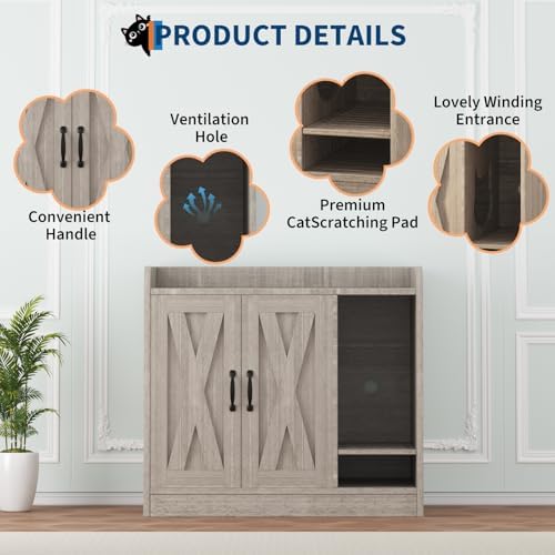 Cat Litter Box Enclosure, Hidden Litter Box Furniture - Image 3