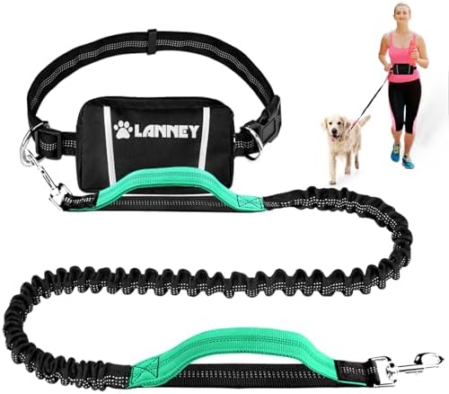 LANNEY Hands Free Dog Leash, Waist Running Leash by LANNEY