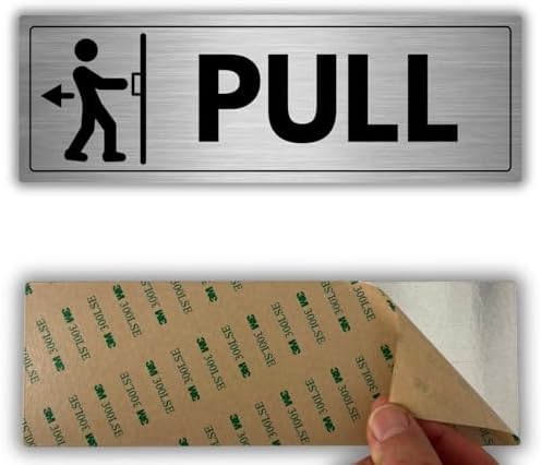 Pull Door Sign - 3x9 Inch - Aluminum - Pull to Open Exit Doorway by Unknown