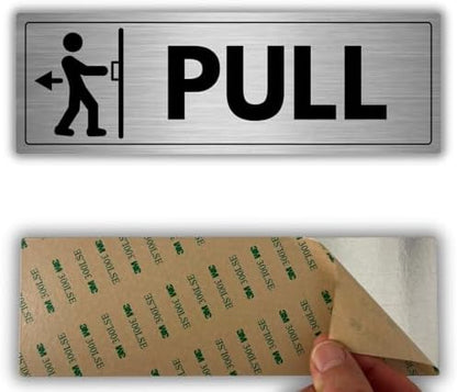 Pull Door Sign - 3x9 Inch - Aluminum - Pull to Open Exit Doorway by Unknown