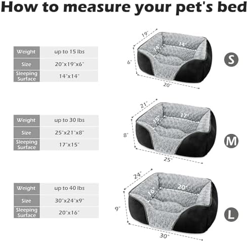 INVENHO Medium Dog Bed Rectangle Washable Orthopedic Soft Calming Sleeping Pet - Image 3