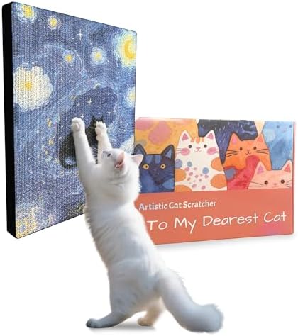 Art Cat Scratcher for Indoor Cats, Wall Mounted Cardboard Cat Scratcher by Unknown