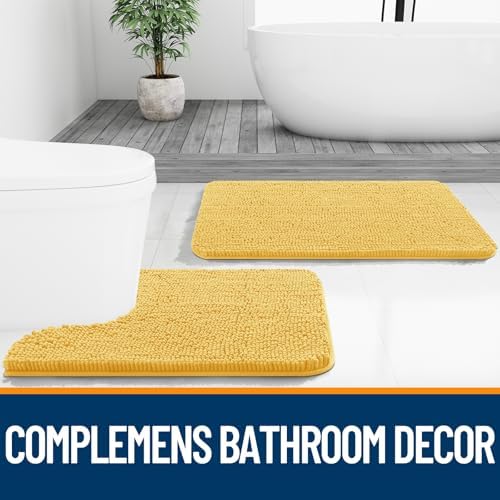 OLANLY Small Bathroom Rugs 24x16, Extra Soft Absorbent Chenille Bath Rugs - Image 7