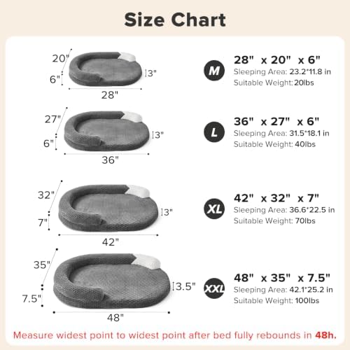 JOEJOY Orthopedic Dog Beds Large Sized Dog, Washable Waterproof Oval Large Dog - Image 2