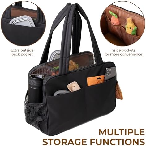 Black Dog Purse Carrier for Small Dogs – Cotton Padded Interior, Breathable - Image 4