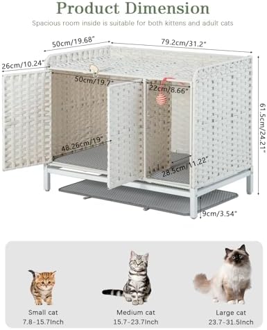 SETVSON Cat Litter Box Enclosure Furniture - Image 4