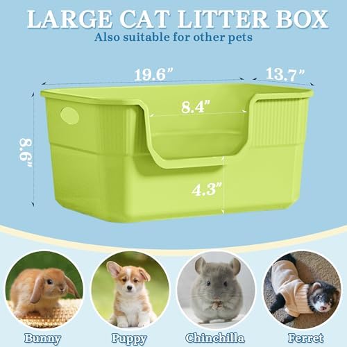 Low Entry Litter Box for Kittens & Senior Cat, High Sided Kitty Litter Boxes - Image 5