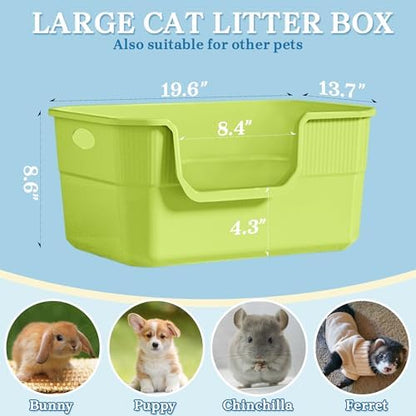 Low Entry Litter Box for Kittens & Senior Cat, High Sided Kitty Litter Boxes - Image 5