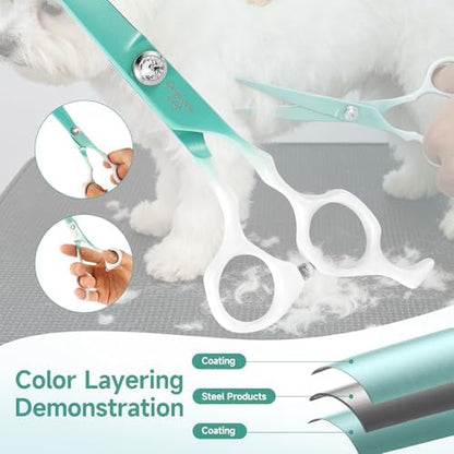 Curved Dog Grooming Scissors -7" Professional Grooming Shears - Image 6