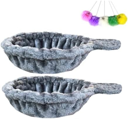 SHENGOCASE 2-Pack 13" Grey Cat Tree Tower Replacement Basket Lounger Hammock Bed by SHENGOCASE