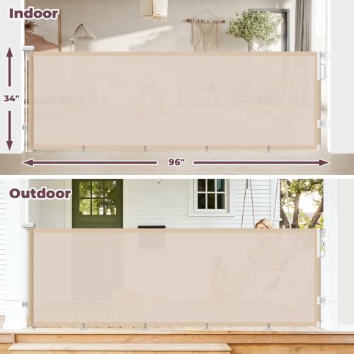 96" Retractable Baby Gate, Long Mesh Dog Gate - Image 2