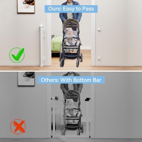 PRObebi Retractable Baby & Dog Gates | Extends to 72" Wide 34" Tall | White - Image 2