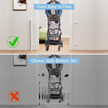 PRObebi Retractable Baby & Dog Gates | Extends to 72" Wide 34" Tall | White - Image 2