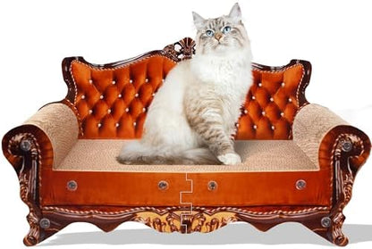COOZMENT Sofa Shaped Scratching Couch, Thick Scratching Cardboard, Lounge Bed by COOZMENT