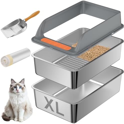 Stainless Steel Sifting Litter Box by Yoochee