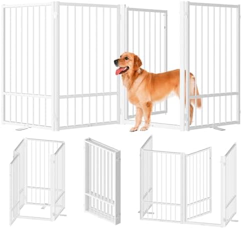 SNUOWU Full Metal Freestanding Dog Gate by SNUOWU