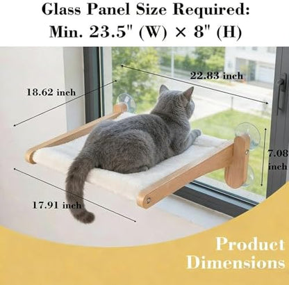 Cat Window Perch with Bird Feeder, Suction Cup Window Cat Bed - Image 2