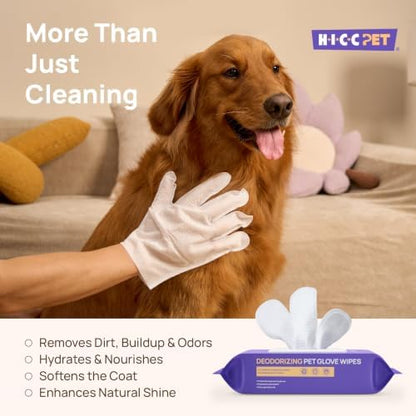 HICC PET Dog Wipes for Dogs & Cats, Glove Design - Image 3