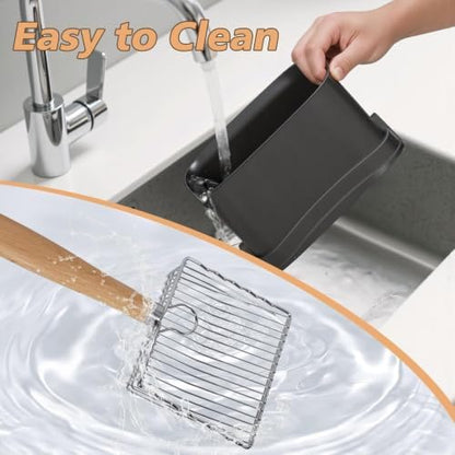 Cat Litter Scoop with Holder Stand, Poop Scooper with Waste Can, Refill Bag - Image 6
