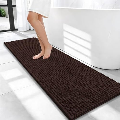 OLANLY Thick Chenille Bathroom Runner Rugs 47x17, Absorbent Bath Mat by OLANLY
