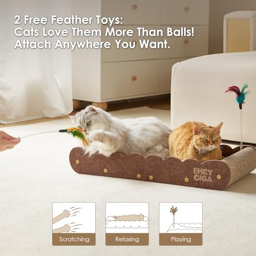 EHEYCIGA 26" Large Cardboard Cat Scratcher Bed - Image 4