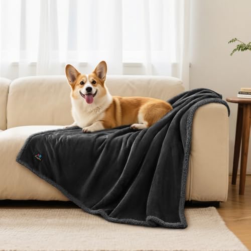 Luciphia Waterproof Bed Blanket Washable, Soft Sherpa Fleece Puppy Reversible - Image 5