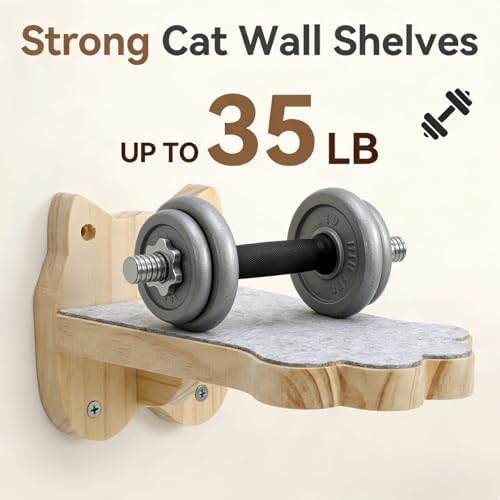 Tlence 3 Pack Cat Wall Shelves for Cats Steps, Wall Mounted Floating Cat - Image 3