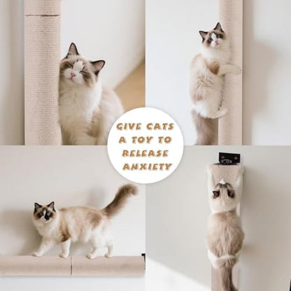 Cat Scratching Post Wall Mounted, 24 inch Tall 3.5 inch Diameter Cat Tree - Image 4