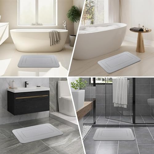 2 Pack Stone Bath Mat, Diatomaceous Earth Shower Mat, Non-Slip Super Absorbent - Image 4