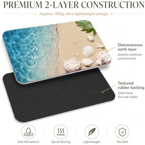 Natural Diatomaceous Earth Bath Mat, Ultra Thin Quick Dry Floor Rug - Image 6
