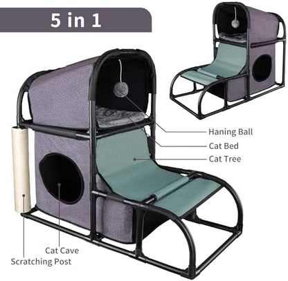 Goetland Modern Cat Condo Cat House Cat Tree Pet Furniture Large Cat Tower Bed - Image 4