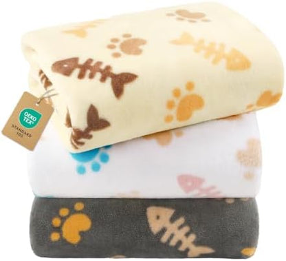 Luciphia 3 Pack Cute Cat Blankets Cozy Small Throw by luciphia