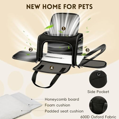 Cat Carrier Soft, Dog Carriers for Small Dog/Large Cat - Image 3