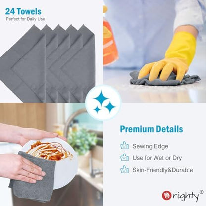 Orighty Microfiber Cleaning Cloth, Cleaning Rags, 24 Pack, 12x11 in - Image 5