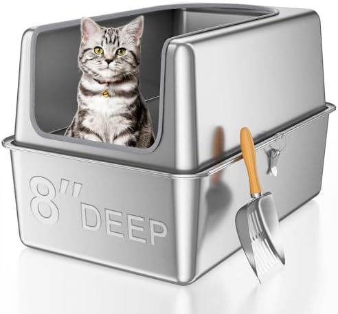 16'' High Sides XXXL All Stainless Steel Cat Litter Box by WeLovePetsAsMuchAsYouDo