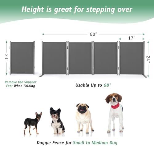 RANTILA 4 Panel Indoor Foldable Dog Fence Freestanding Dog Gate - Image 2