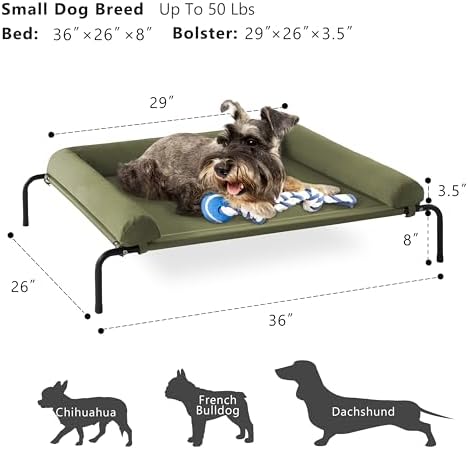 Cooling Elevated Dog Bed, Outdoor Raised Dog Beds, Medium Dogs Cot - Image 5