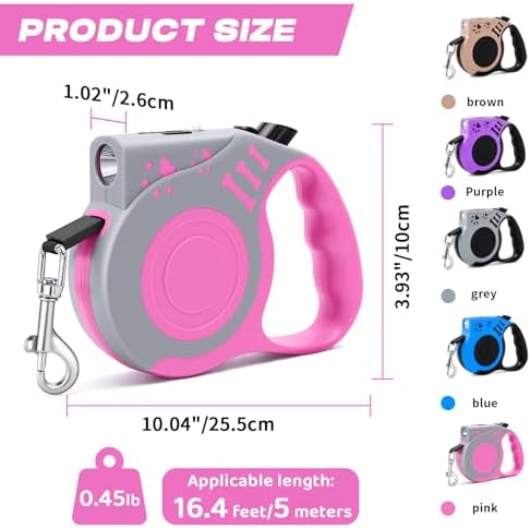 Retractable Dog Leash with USB Rechargeable Flashlight - Image 3