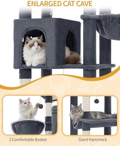 Hzuaneri Tall Cat Tree 75 Inch, Indoor Large Multi-Level Cat Tower - Image 4
