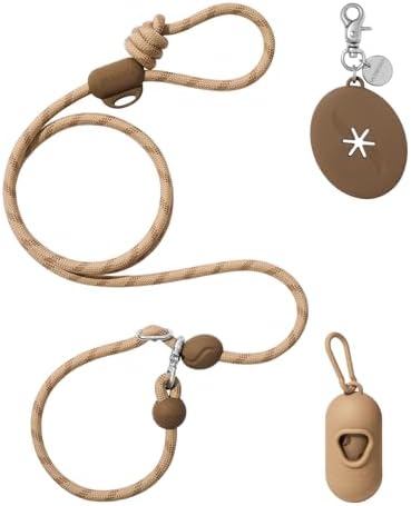 VETRESKA Hands-Free Dog Leash, 8FT Coffee Rope Leash by VETRESKA