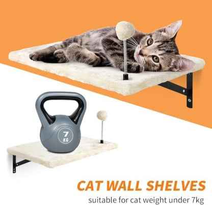 Cat Wall Shelves, Space-Saving Wall-Mounted Cat Climbing Set - Image 3