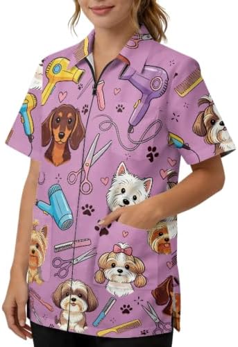 Work Smock for Pet Groomers, Professional Design Water & Hair Proof - Image 2