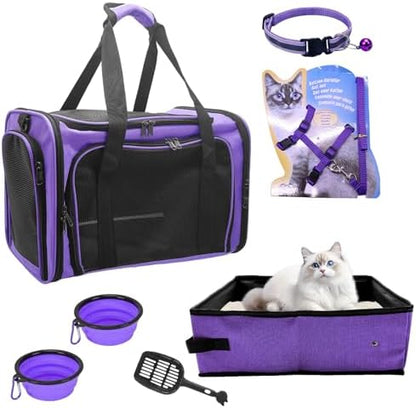 Soft-Sided Cat Carrier with Litter Box, 17.7"x11.8"x11.8" inch by JOLLJOLL