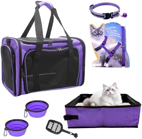 Soft-Sided Cat Carrier with Litter Box, 17.7"x11.8"x11.8" inch by JOLLJOLL