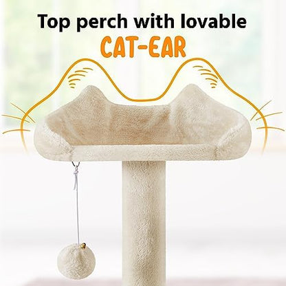 Yaheetech 80in XL Multi-Level Cat Tree, Double Caves, Sisal Posts - Image 5