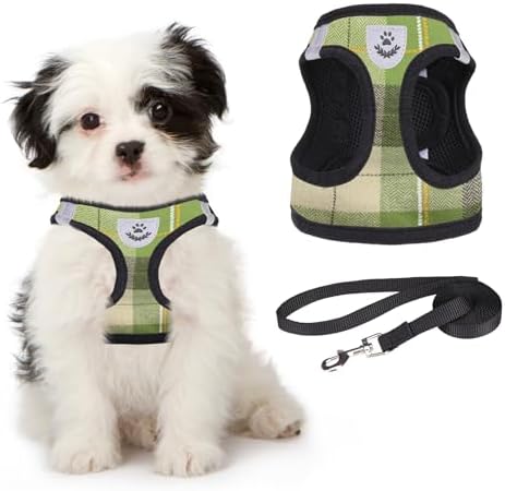 KOOLTAIL Small Dog Harness & Leash Set, Soft Mesh Padded Adjustable Reflective by KOOLTAIL