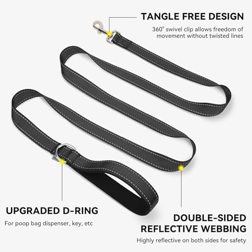 Joytale Reflective Dog Leash for Medium & Large Dogs, 6 FT x 1" - Image 5