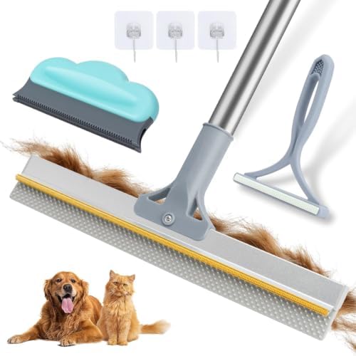 Carpet Rake for Pet Hair Removal Tool, Reusable Pet Hair Remover Broom by FancyMouse