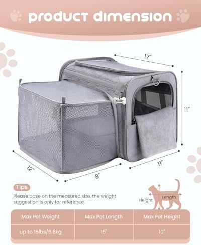 MIDOG Soft Cat Carrier Airline Approved, Expandable - Image 5