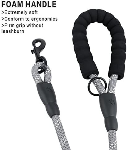 Plutus Pet Rope Dog Leash 6ft Long, Heavy Duty, Reflective Double Handle Leash - Image 4
